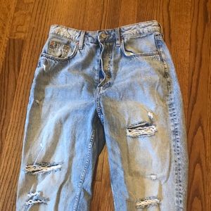 distressed mom jeans
